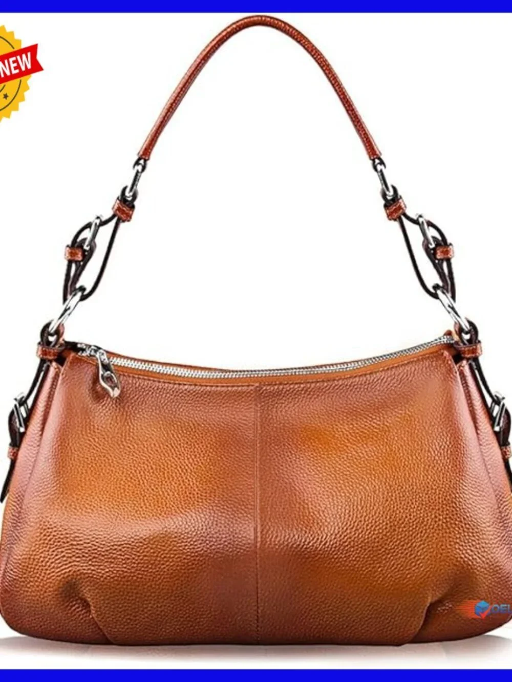 Medium Genuine Leather Hobo Bag with Adjustable Strap Top Handle